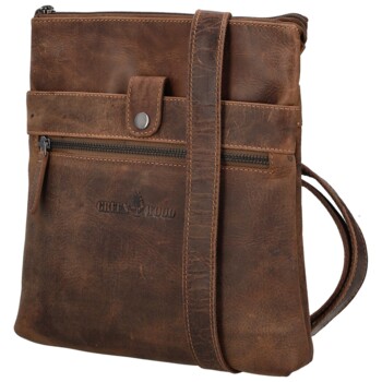 Kožená crossbody taška khaki - Greenwood Seraf