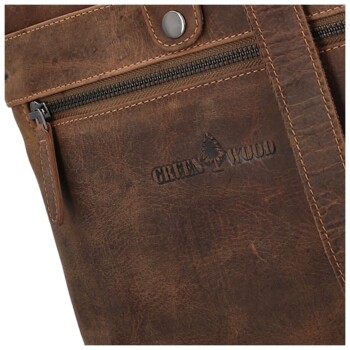 Kožená crossbody taška khaki - Greenwood Seraf