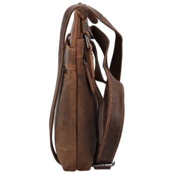 Kožená crossbody taška khaki - Greenwood Seraf