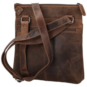 Kožená crossbody taška khaki - Greenwood Seraf