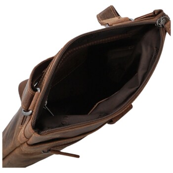 Kožená crossbody taška khaki - Greenwood Seraf