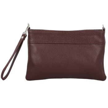 Dámská kožená crossbody kabelka tmavě vínová - Delami Vera Pelle Denica