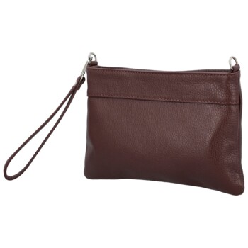 Dámská kožená crossbody kabelka tmavě vínová - Delami Vera Pelle Denica