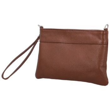 Dámská kožená crossbody kabelka hnědá - Delami Vera Pelle Denica