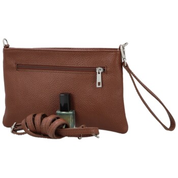Dámská kožená crossbody kabelka hnědá - Delami Vera Pelle Denica