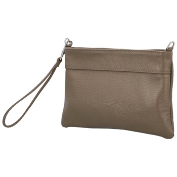 Dámská kožená crossbody kabelka tmavě béžová - Delami Vera Pelle Denica