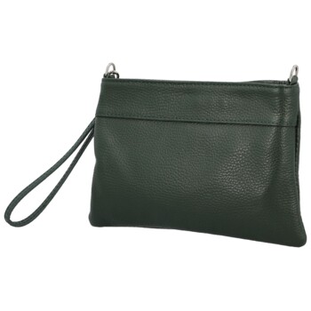 Dámská kožená crossbody kabelka tmavě zelená - Delami Vera Pelle Denica