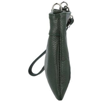 Dámská kožená crossbody kabelka tmavě zelená - Delami Vera Pelle Denica