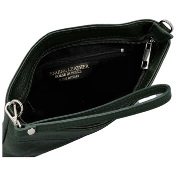 Dámská kožená crossbody kabelka tmavě zelená - Delami Vera Pelle Denica