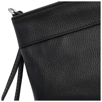 Dámská kožená crossbody kabelka černá - Delami Vera Pelle Denica