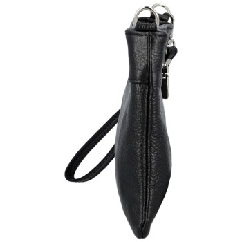 Dámská kožená crossbody kabelka černá - Delami Vera Pelle Denica
