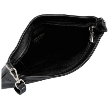 Dámská kožená crossbody kabelka černá - Delami Vera Pelle Denica