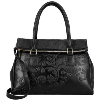 Dámská kožená kabelka do ruky černá - Delami Vera Pelle Arjana