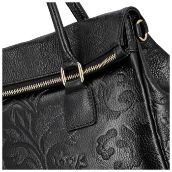 Dámská kožená kabelka do ruky černá - Delami Vera Pelle Arjana