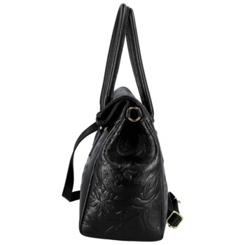 Dámská kožená kabelka do ruky černá - Delami Vera Pelle Arjana