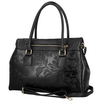 Dámská kožená kabelka do ruky černá - Delami Vera Pelle Arjana