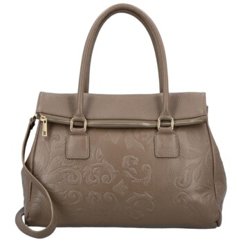 Dámská kožená kabelka do ruky taupe - Delami Vera Pelle Arjana