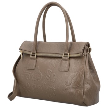 Dámská kožená kabelka do ruky taupe - Delami Vera Pelle Arjana