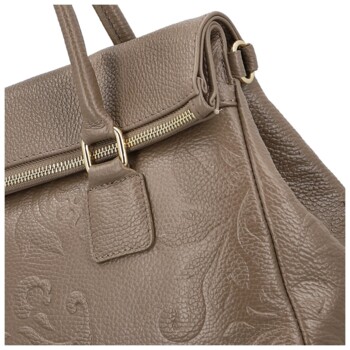 Dámská kožená kabelka do ruky taupe - Delami Vera Pelle Arjana