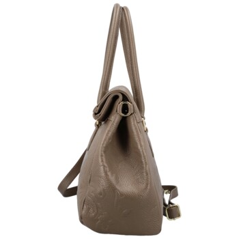 Dámská kožená kabelka do ruky taupe - Delami Vera Pelle Arjana
