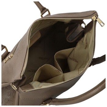 Dámská kožená kabelka do ruky taupe - Delami Vera Pelle Arjana