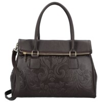 Dámská kožená kabelka do ruky tmavě hnědá - Delami Vera Pelle Arjana