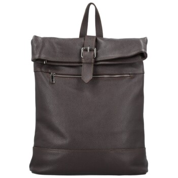 Dámský kožený batoh tmavě hnědý - Delami Vera Pelle Jorge