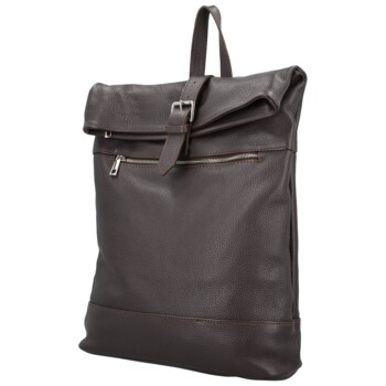 Dámský kožený batoh tmavě hnědý - Delami Vera Pelle Jorge