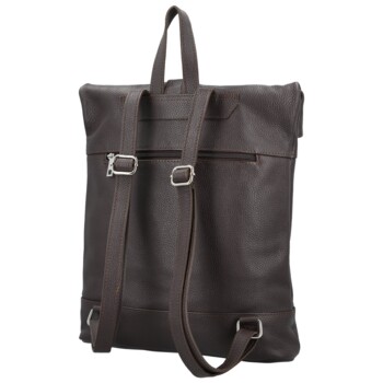 Dámský kožený batoh tmavě hnědý - Delami Vera Pelle Jorge