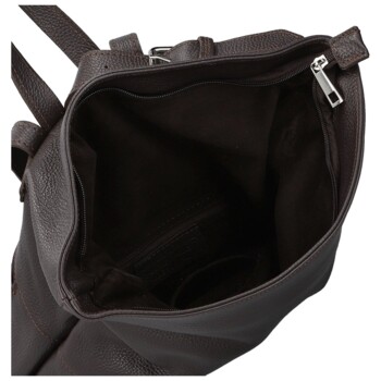 Dámský kožený batoh tmavě hnědý - Delami Vera Pelle Jorge