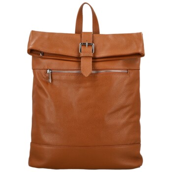 Dámský kožený batoh koňakový - Delami Vera Pelle Jorge