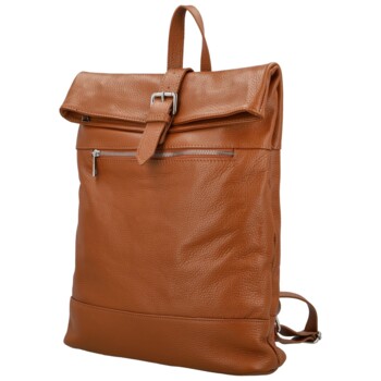 Dámský kožený batoh koňakový - Delami Vera Pelle Jorge