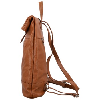 Dámský kožený batoh koňakový - Delami Vera Pelle Jorge