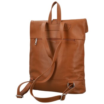 Dámský kožený batoh koňakový - Delami Vera Pelle Jorge