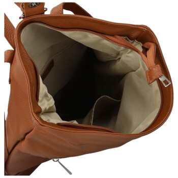 Dámský kožený batoh koňakový - Delami Vera Pelle Jorge