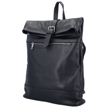 Dámský kožený batoh tmavě modrý - Delami Vera Pelle Jorge