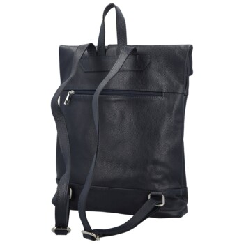 Dámský kožený batoh tmavě modrý - Delami Vera Pelle Jorge