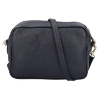 Dámská kožená crossbody kabelka tmavě modrá - Delami Vera Pelle Maevis