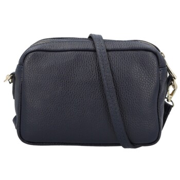 Dámská kožená crossbody kabelka tmavě modrá - Delami Vera Pelle Maevis