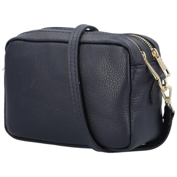 Dámská kožená crossbody kabelka tmavě modrá - Delami Vera Pelle Maevis
