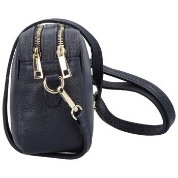 Dámská kožená crossbody kabelka tmavě modrá - Delami Vera Pelle Maevis