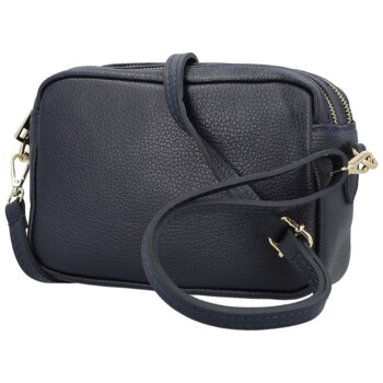 Dámská kožená crossbody kabelka tmavě modrá - Delami Vera Pelle Maevis