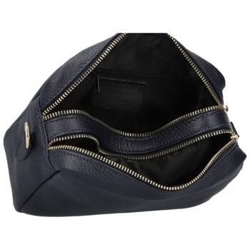 Dámská kožená crossbody kabelka tmavě modrá - Delami Vera Pelle Maevis