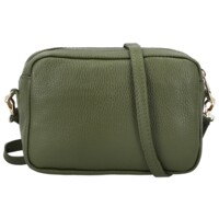 Dámská kožená crossbody kabelka tmavě zelená - Delami Vera Pelle Maevis