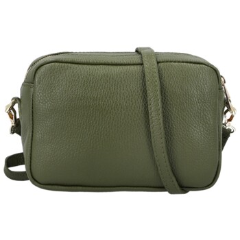 Dámská kožená crossbody kabelka tmavě zelená - Delami Vera Pelle Maevis