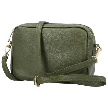Dámská kožená crossbody kabelka tmavě zelená - Delami Vera Pelle Maevis