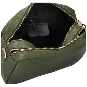 Dámská kožená crossbody kabelka tmavě zelená - Delami Vera Pelle Maevis