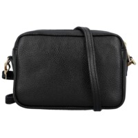 Dámská kožená crossbody kabelka černá - Delami Vera Pelle Maevis