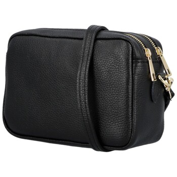Dámská kožená crossbody kabelka černá - Delami Vera Pelle Maevis