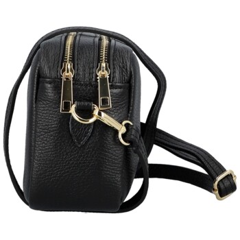 Dámská kožená crossbody kabelka černá - Delami Vera Pelle Maevis
